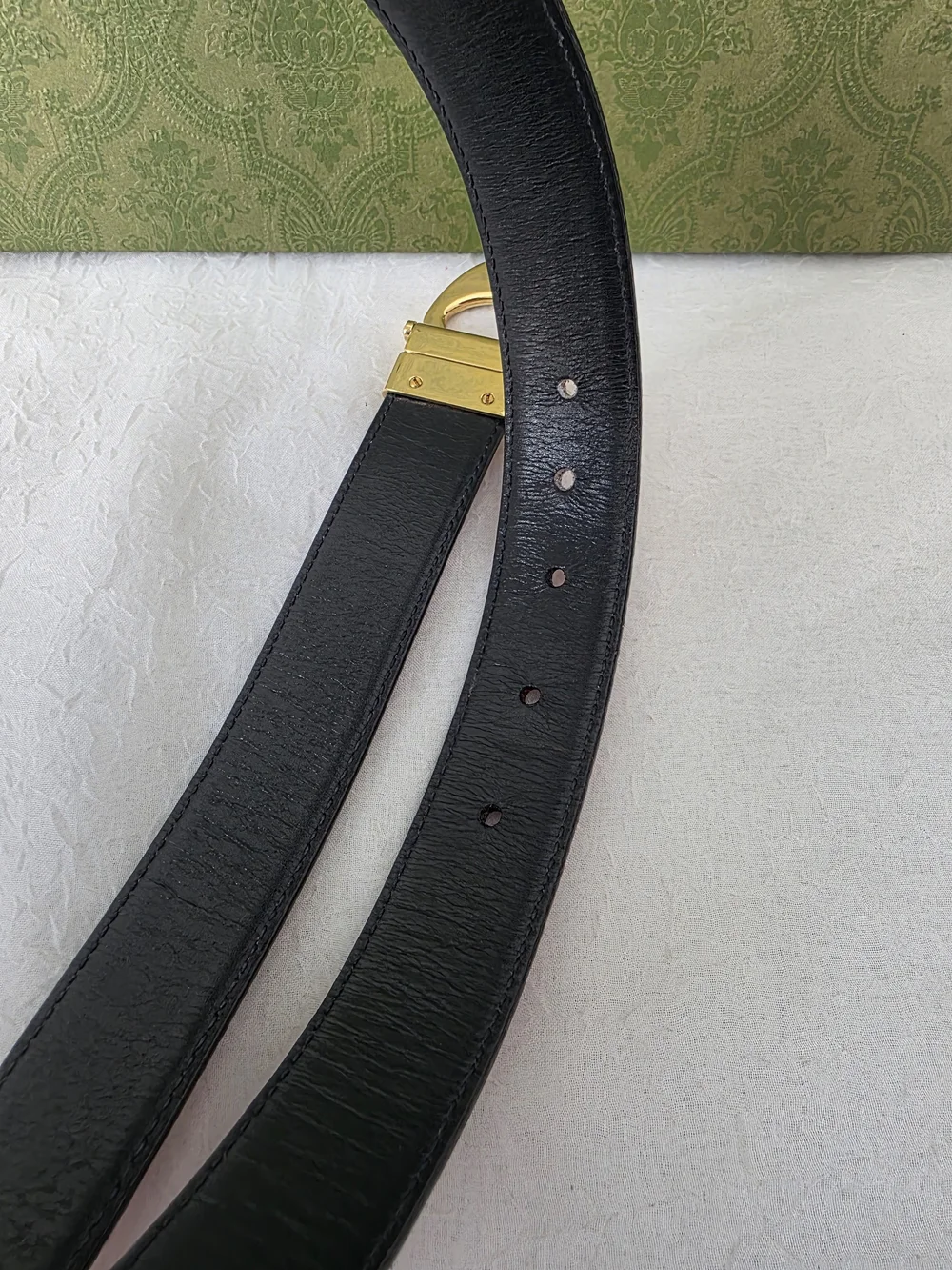 Aurh Gucci Double GG Reversible Leather Belt - Picture 7 of 10